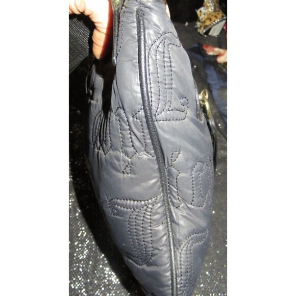 Juicy Couture Black Quilted Logo Stitched Crossbody Messenger Handbag - Picture 4 of 10